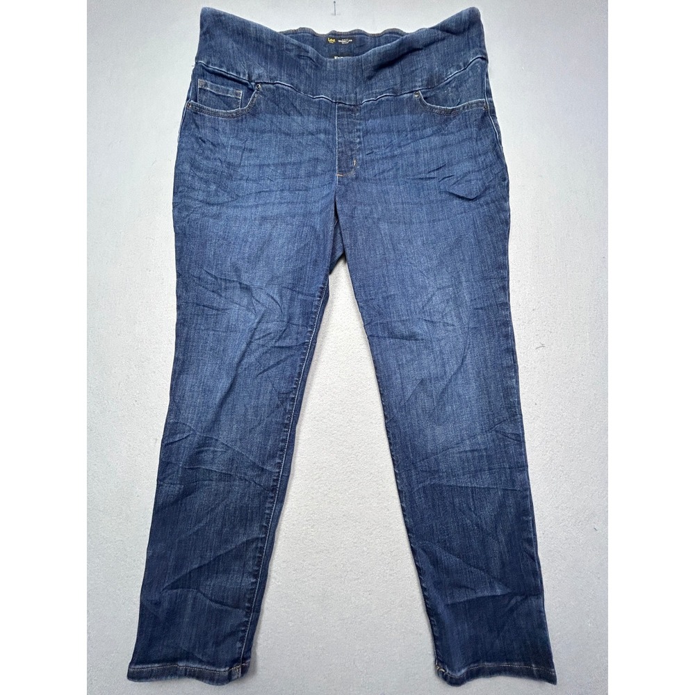 Lee Plus Slim Fit Skinny Leg Sculpting Denim Blue Jeans Size W38 Medium Women's